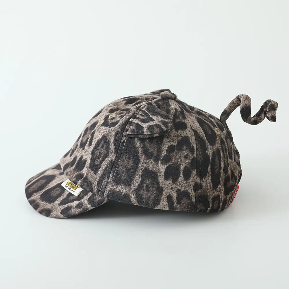 Baby Leopard Print Peaked Cap for Girls Winter — feature 14