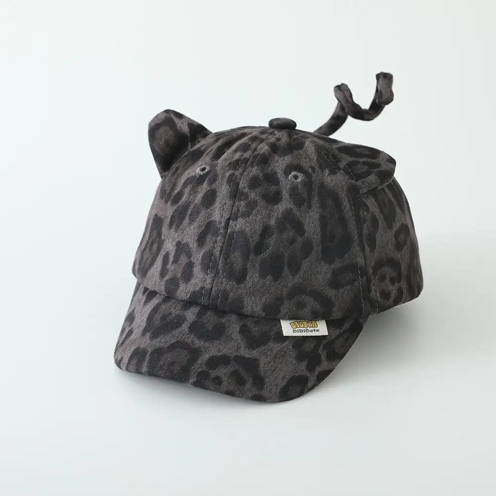 Baby Leopard Print Peaked Cap for Girls Winter — feature 16