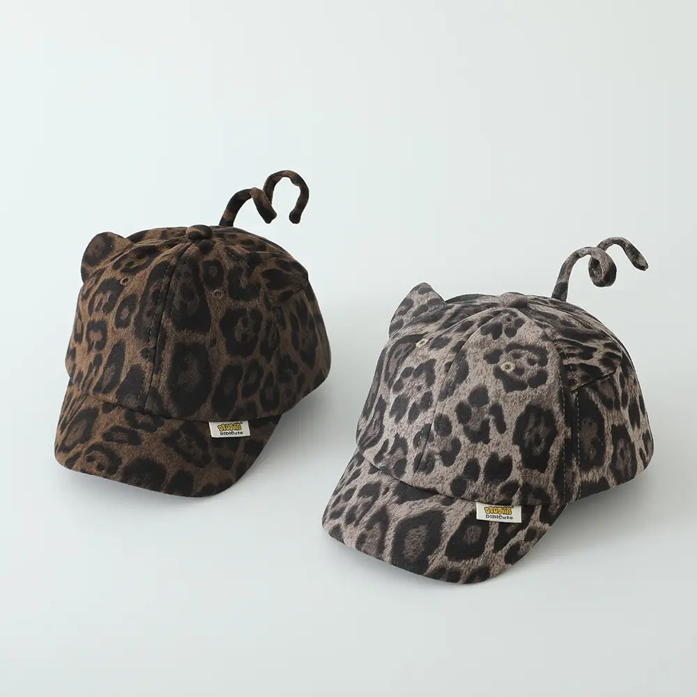Baby Leopard Print Peaked Cap for Girls Winter — feature 8