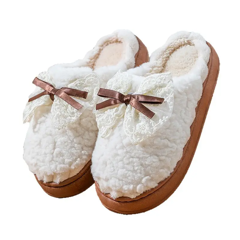 Thick-Soled Furry Slippers for Women 2026 Autumn New Cute Plush Slippers for Home and Indoor Use Couple Cotton Slippers for Women - Image 8
