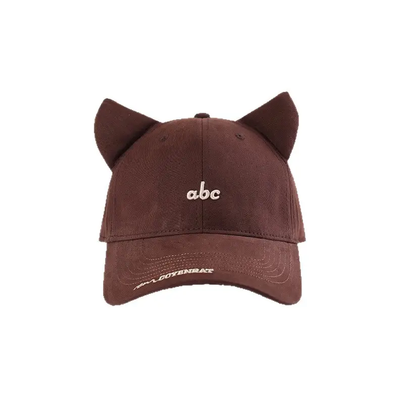 Women's Red Embroidered Cat Ears Baseball Cap - Image 11