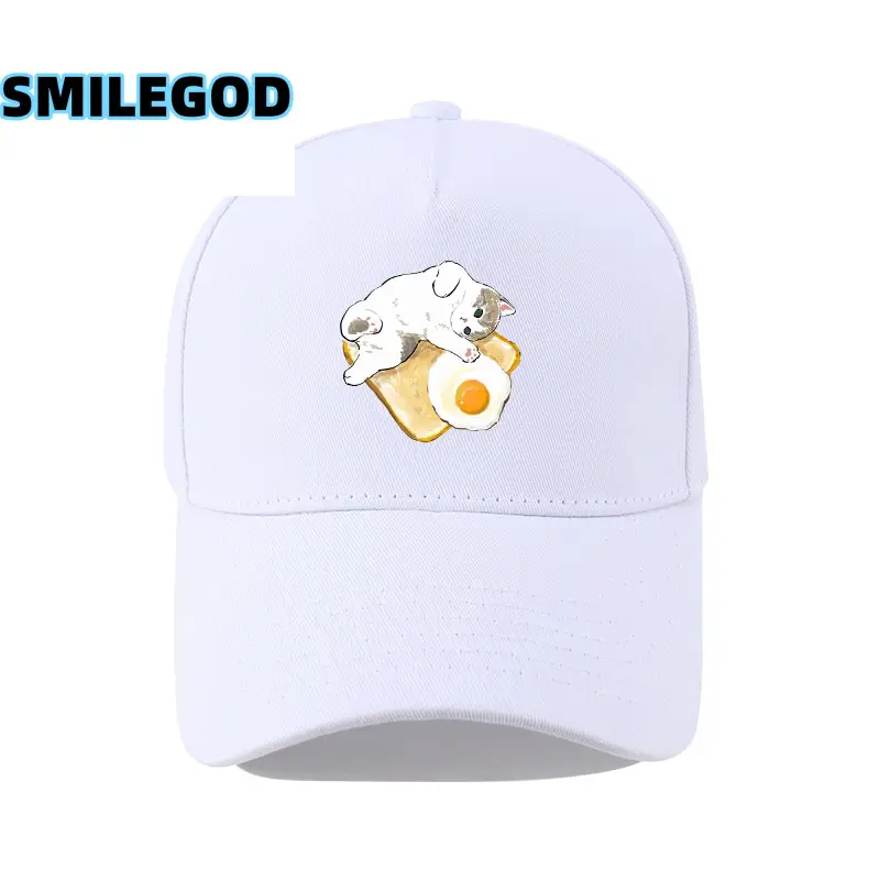 Cute Cat Embroidered Black Cap Unisex - Image 27