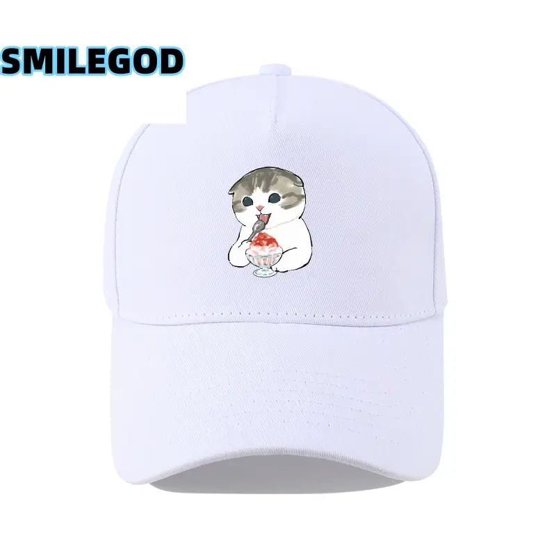 Cute Cat Embroidered Black Cap Unisex - Image 28