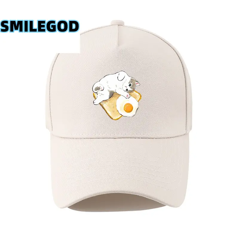 Cute Cat Embroidered Black Cap Unisex - Image 10