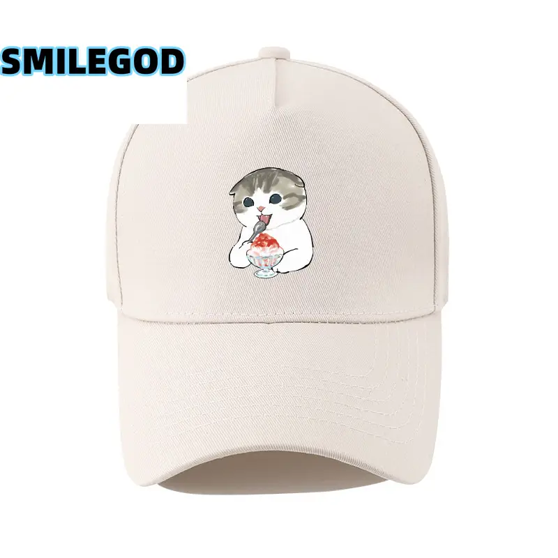 Cute Cat Embroidered Black Cap Unisex - Image 15