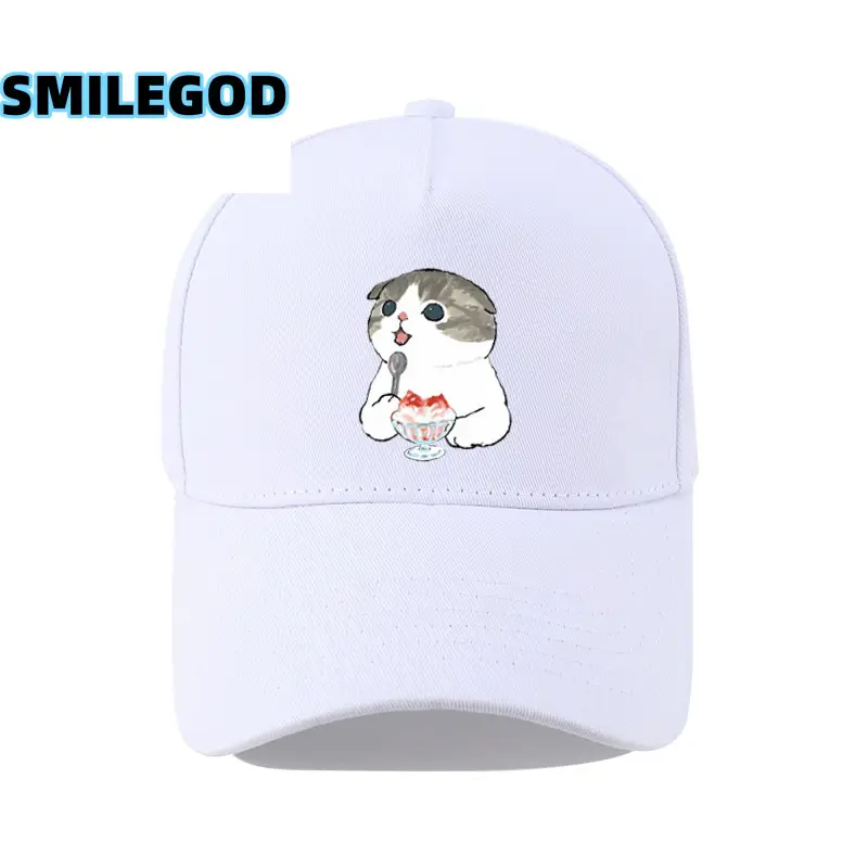 Cute Cat Embroidered Black Cap Unisex - Image 8