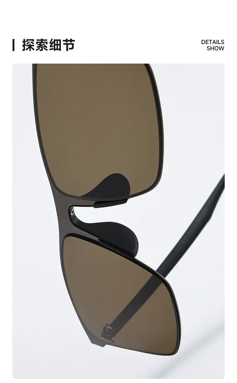 Men Square Sunglasses Black Polarized 8122 β feature 3