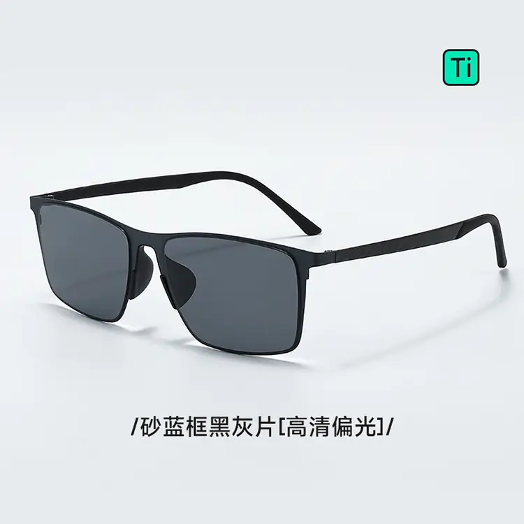Men Square Sunglasses Black Polarized 8122 - Image 3