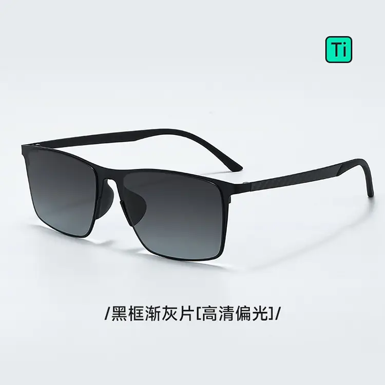 Men Square Sunglasses Black Polarized 8122 - Image 4