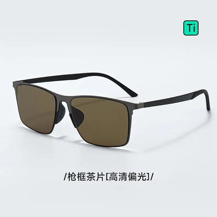 Men Square Sunglasses Black Polarized 8122 - Image 5