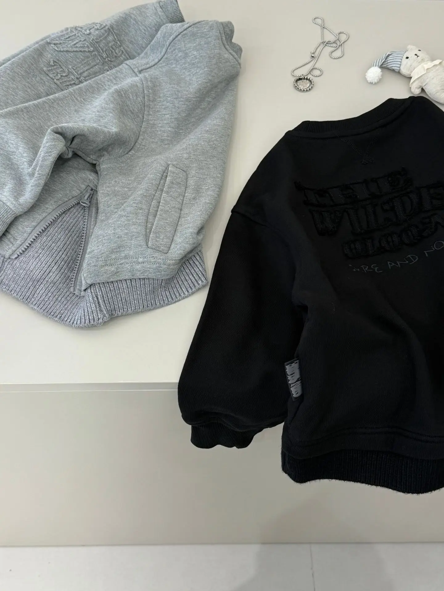 Kids Sweatshirt Grey Embroidered 2026 New Model - Image 5