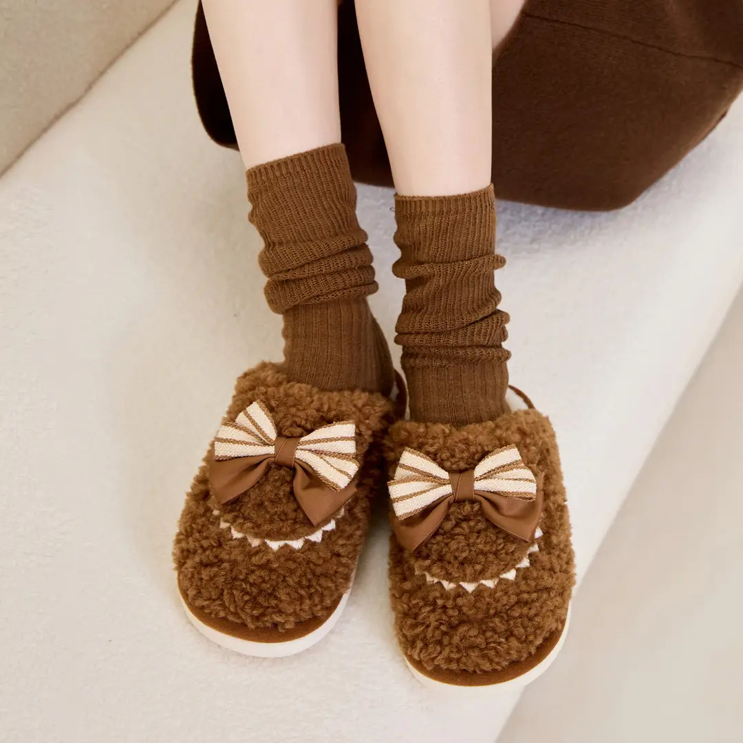 Couple's Home Cotton Slippers for Women, Winter Indoor Non-Slip Home Plush Slippers for Men, Winter Plush Warm Plush Slippers - Image 7