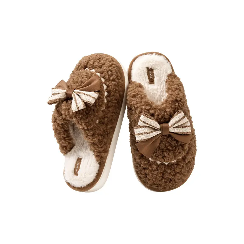 Couple's Home Cotton Slippers for Women, Winter Indoor Non-Slip Home Plush Slippers for Men, Winter Plush Warm Plush Slippers - Image 8