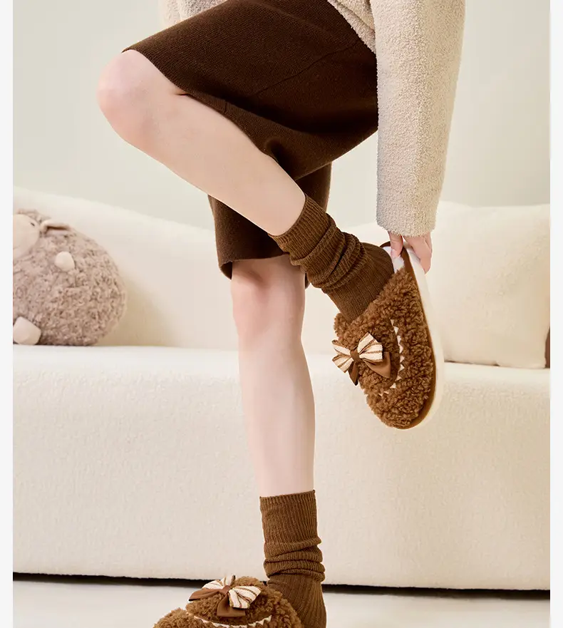 Couple's Home Cotton Slippers for Women, Winter Indoor Non-Slip Home Plush Slippers for Men, Winter Plush Warm Plush Slippers — feature 9