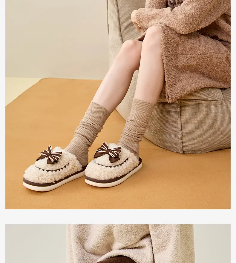 Couple's Home Cotton Slippers for Women, Winter Indoor Non-Slip Home Plush Slippers for Men, Winter Plush Warm Plush Slippers — feature 8