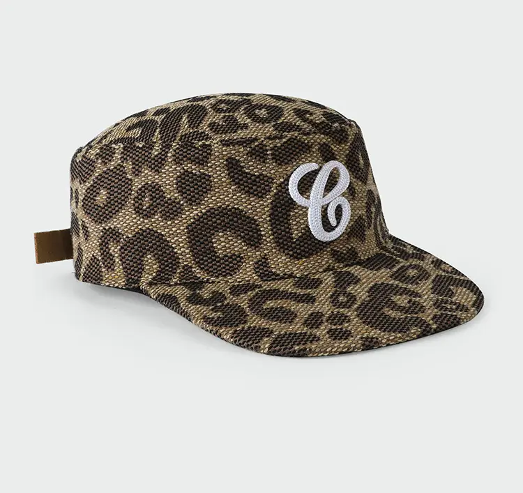 Korean Style Leopard Print Flat Cap with Embroidered Logo — feature 10