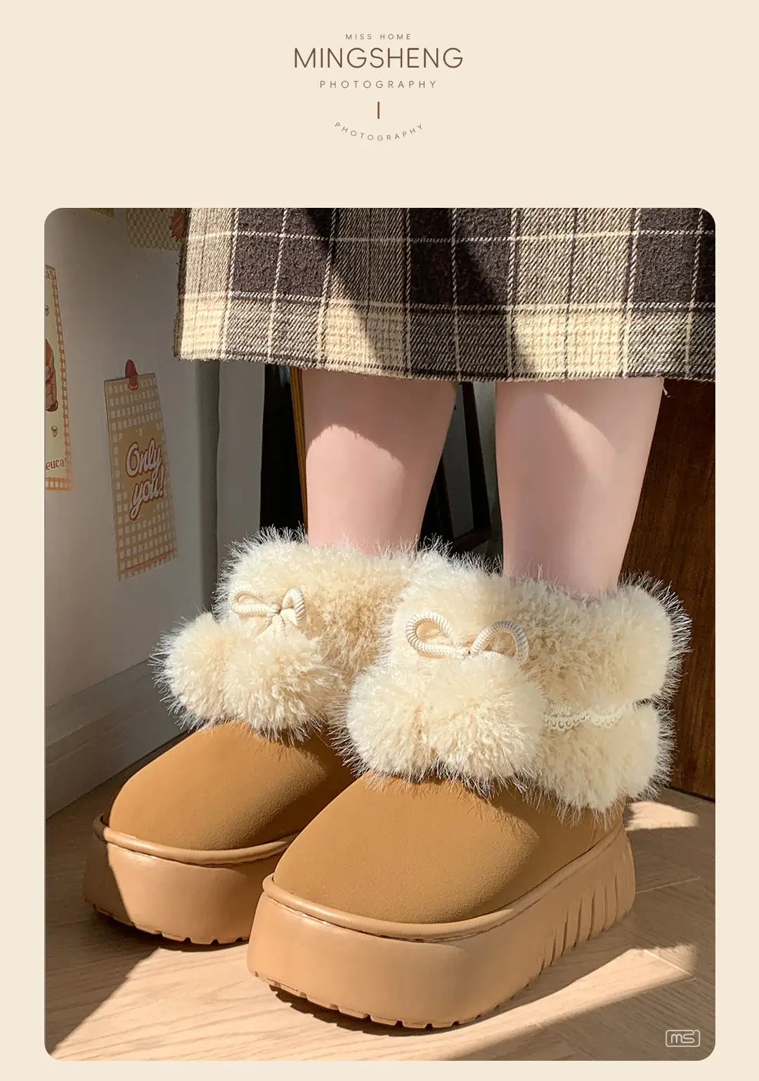 Fashionable High-End Thick-Soled Versatile High-Tube Women's Cotton Slippers 2025 Autumn and Winter New Warm Height-Increasing Snow Boots Cotton Shoes — feature 6