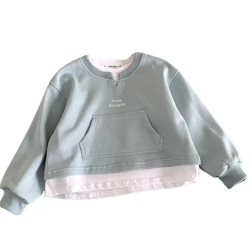Girls Faux Sweatshirt Light Grey Long Sleeve 2025 - Image 7