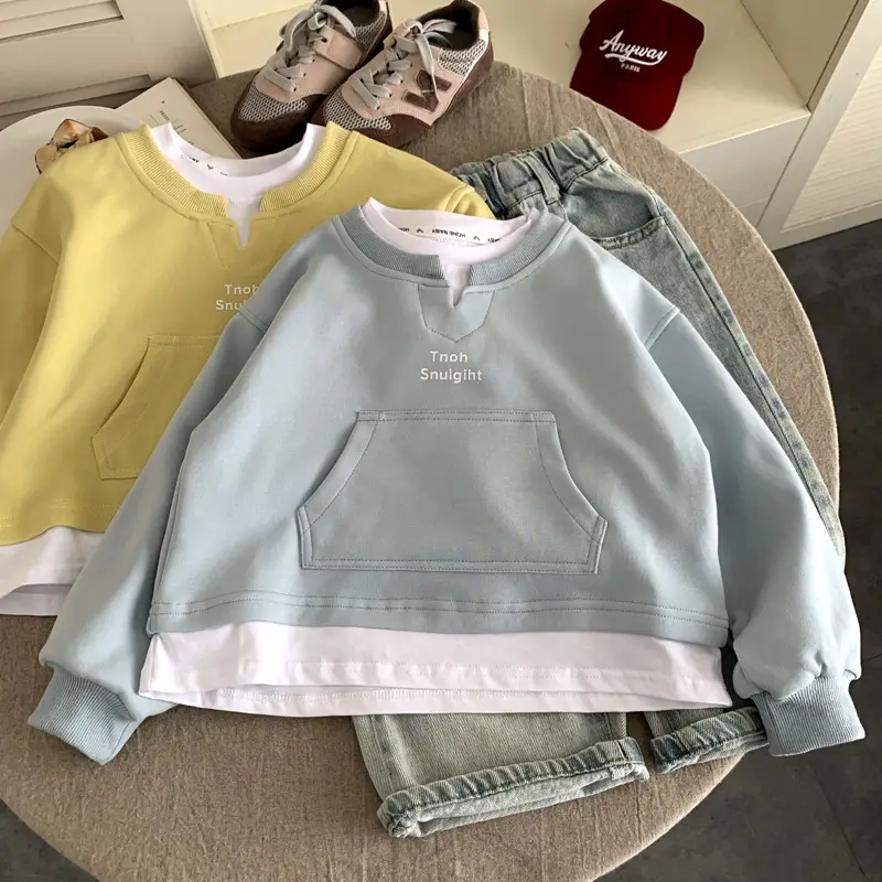 Girls Faux Sweatshirt Light Grey Long Sleeve 2025 — feature 2