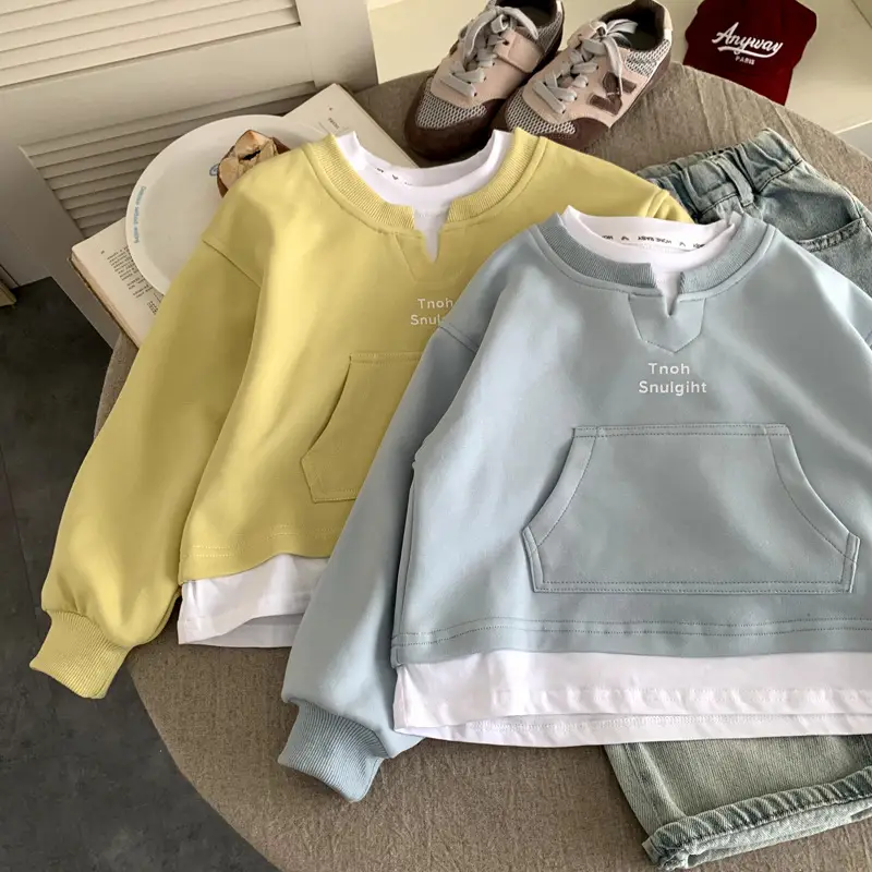 Girls Faux Sweatshirt Light Grey Long Sleeve 2025 — feature 3