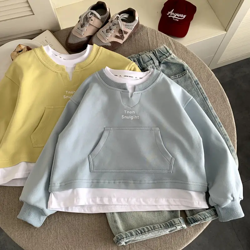 Girls Faux Sweatshirt Light Grey Long Sleeve 2025 — feature 4