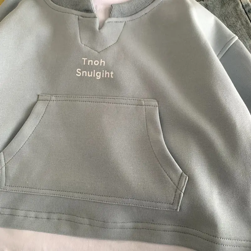 Girls Faux Sweatshirt Light Grey Long Sleeve 2025 — feature 6