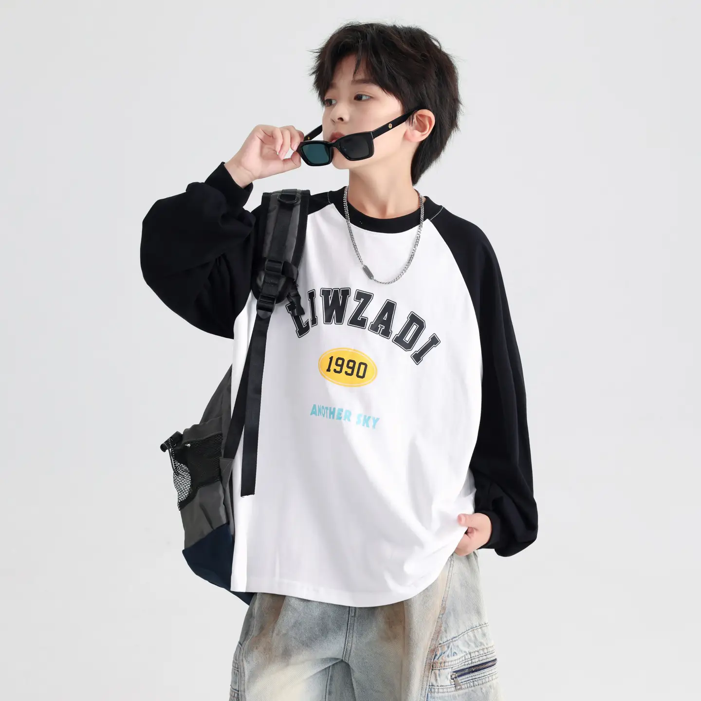 Boys Spring & Autumn Long Sleeve T-Shirt Brown Orange