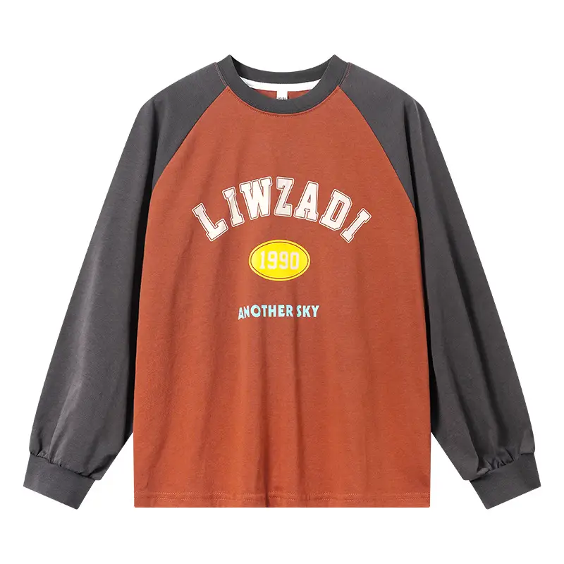 Boys Spring & Autumn Long Sleeve T-Shirt Brown Orange