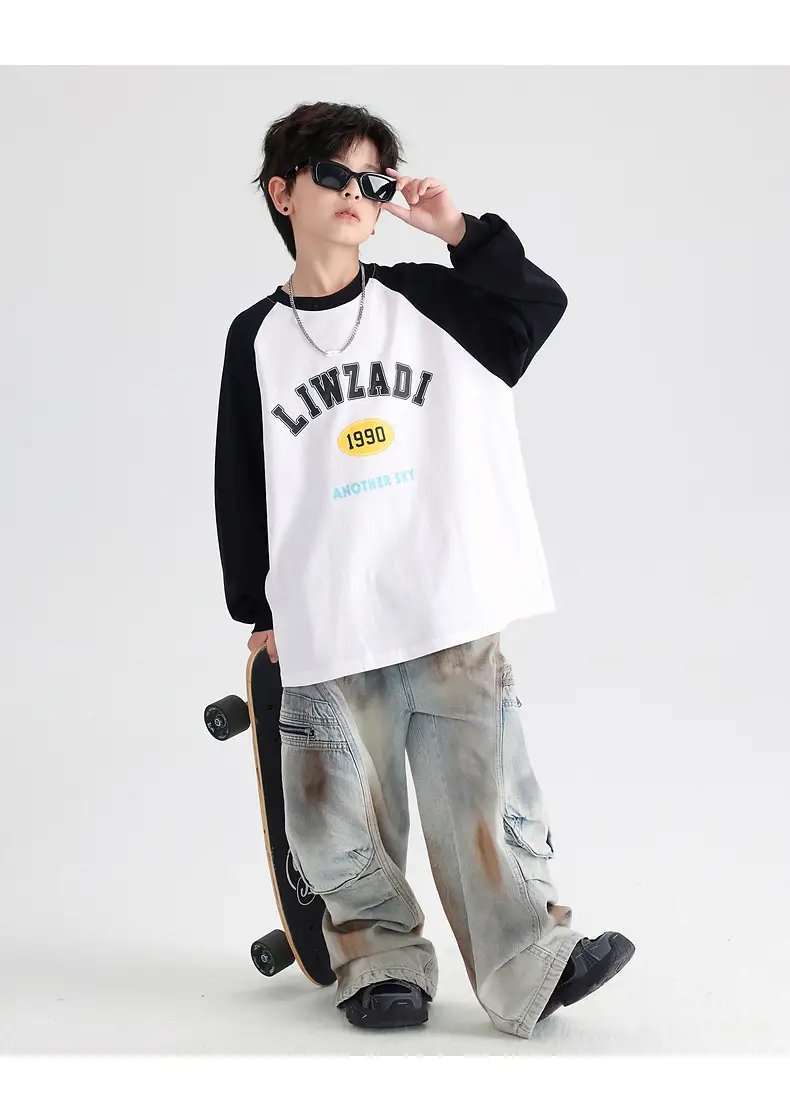 Boys Spring & Autumn Long Sleeve T-Shirt Brown Orange — feature 21