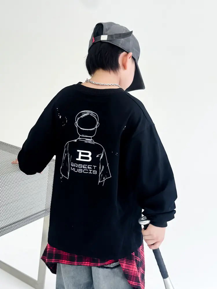 Boys Long Sleeve T-Shirt White Graphic Spring Autumn 2025 - Image 6