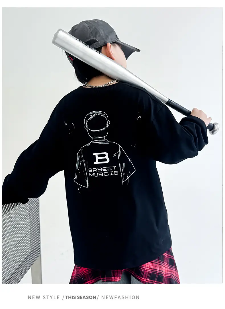 Boys Long Sleeve T-Shirt White Graphic Spring Autumn 2025 — feature 13