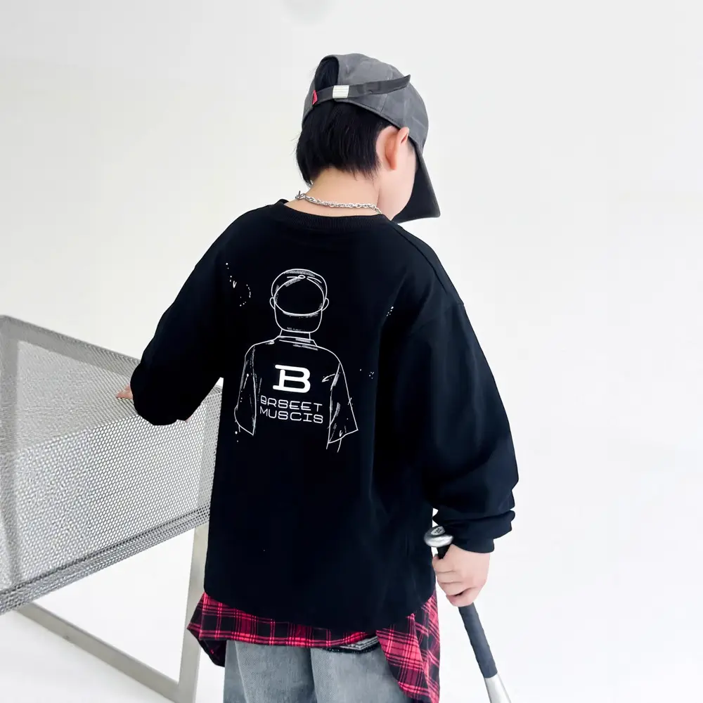 Boys Long Sleeve T-Shirt White Graphic Spring Autumn 2025 - Image 2