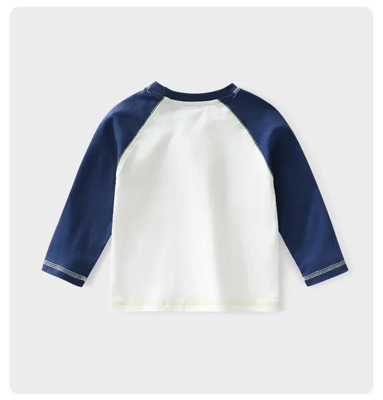 Boys Cotton Long Sleeve T-Shirt Green White 2025 — feature 10