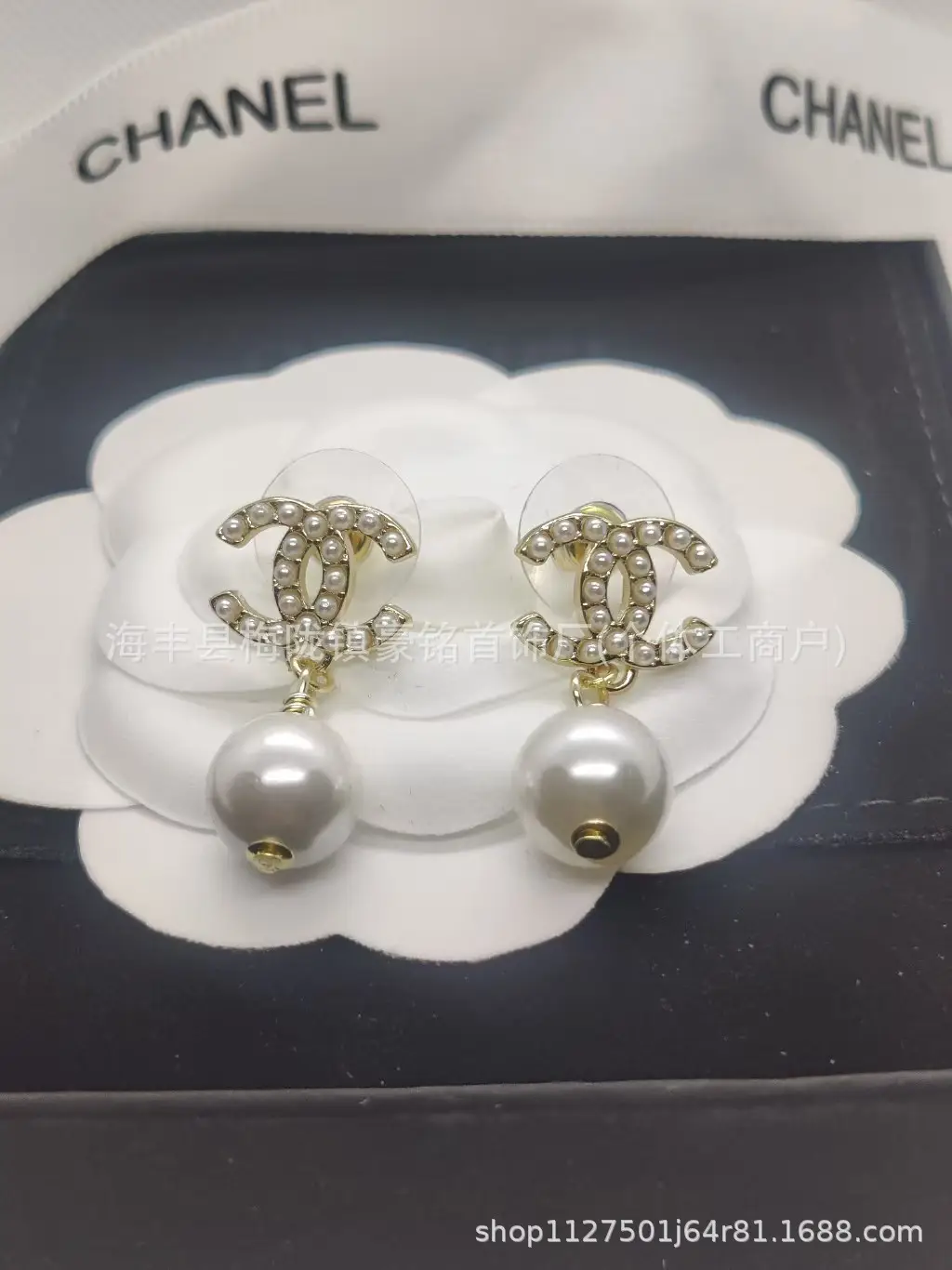Pearl Pentagram Earrings High Quality Small - Image 2