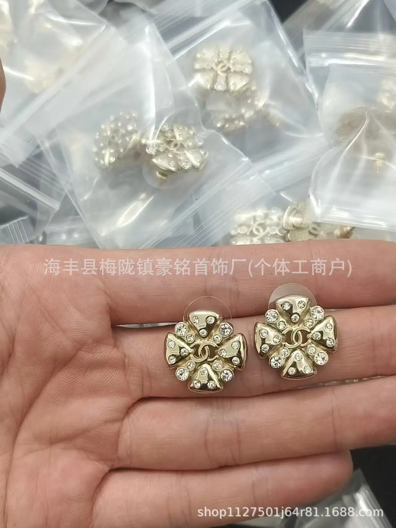 Pearl Pentagram Earrings High Quality Small - Image 78