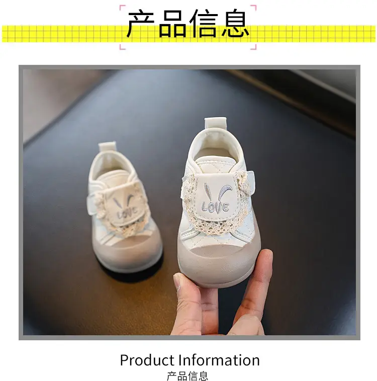 Children's Casual Sports Shoes 2025 New Breathable White Shoes Female Baby Toddler Shoes Versatile Soft Sole Baby Shoes — feature 2