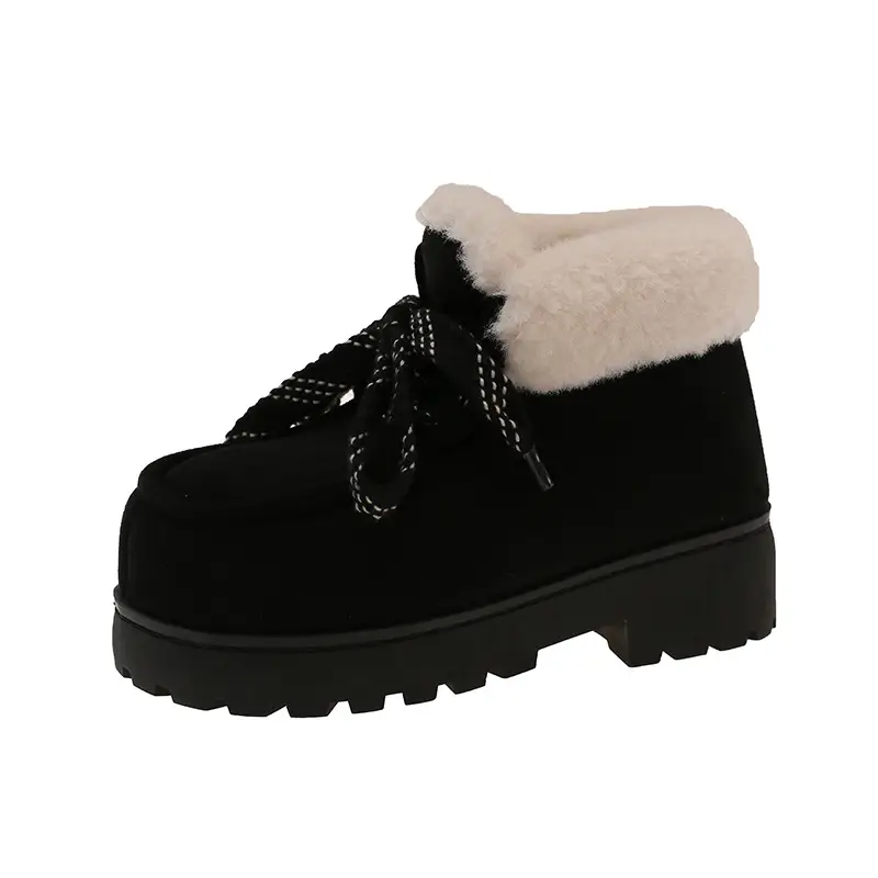 Nanbowan Women's Winter Snow Boots Korean Version Thick-Soled Height-Increasing Outdoor Non-Slip Plush Warm Closed-Back Cotton Shoes for Women - Image 9