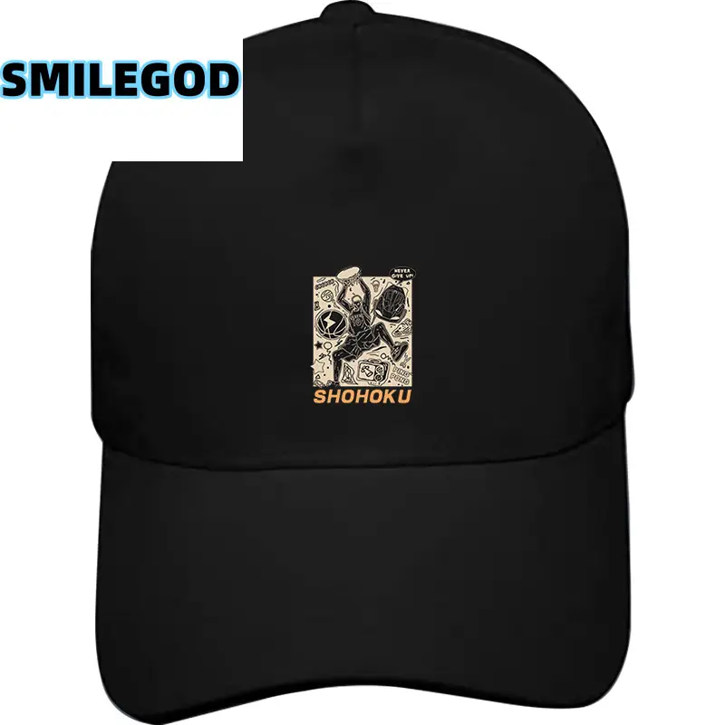 Men Black SMILEGOD Basketball Cap with Logo