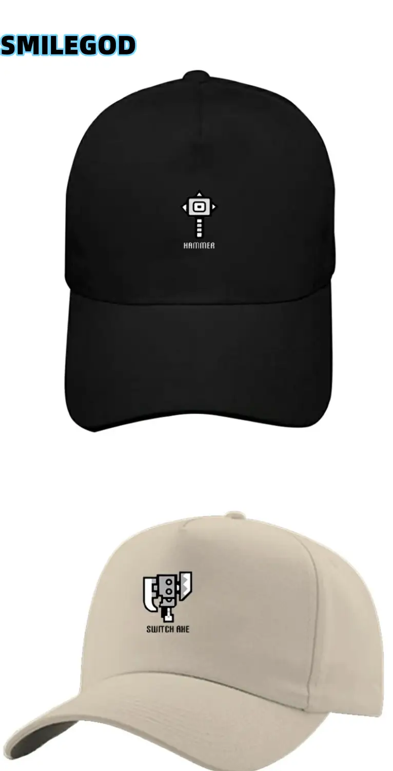White Monster Hunter Graphic Cap for Men Women Sunshade Duck Cap — feature 3