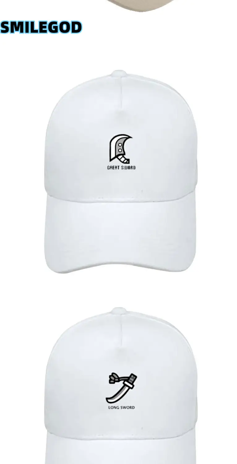 White Monster Hunter Graphic Cap for Men Women Sunshade Duck Cap — feature 5