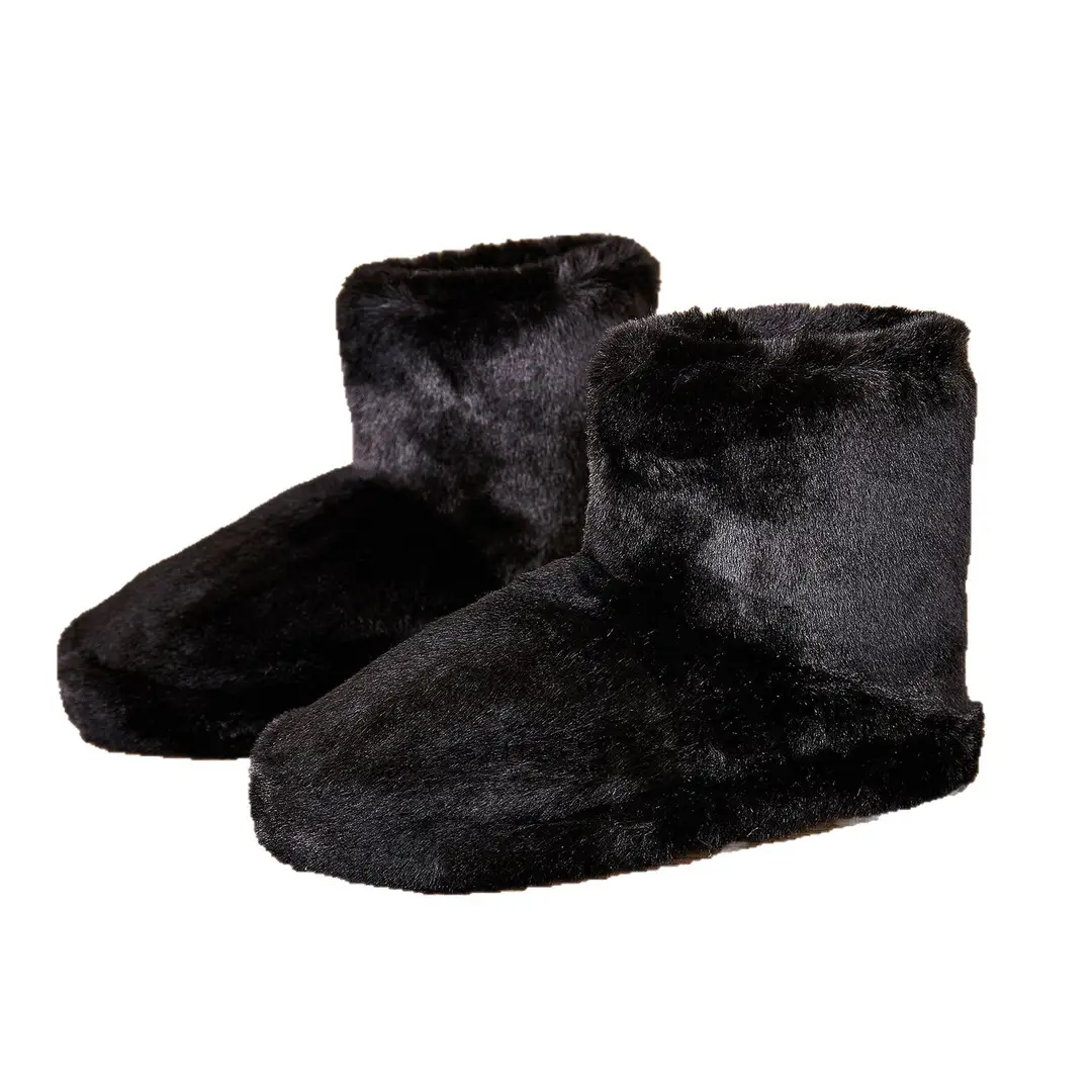 Cross-Border Autumn and Winter New Plush Mid-Calf Boots for Women Foreign Trade Wholesale Home Cotton Shoes Non-Slip Warm Bag Heel Cotton Slippers