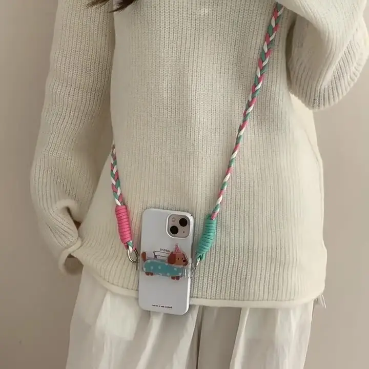 Travel Anti-Lost Mobile Phone Lanyard Cross-Body Strap Adjustable Anti-Fall Rope Leather Rope Necklace Pendant - Image 20
