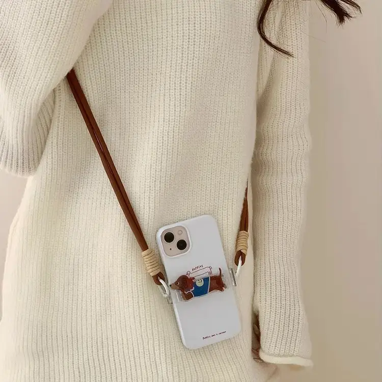 Travel Anti-Lost Mobile Phone Lanyard Cross-Body Strap Adjustable Anti-Fall Rope Leather Rope Necklace Pendant - Image 21
