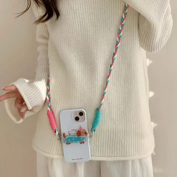 Travel Anti-Lost Mobile Phone Lanyard Cross-Body Strap Adjustable Anti-Fall Rope Leather Rope Necklace Pendant - Image 23