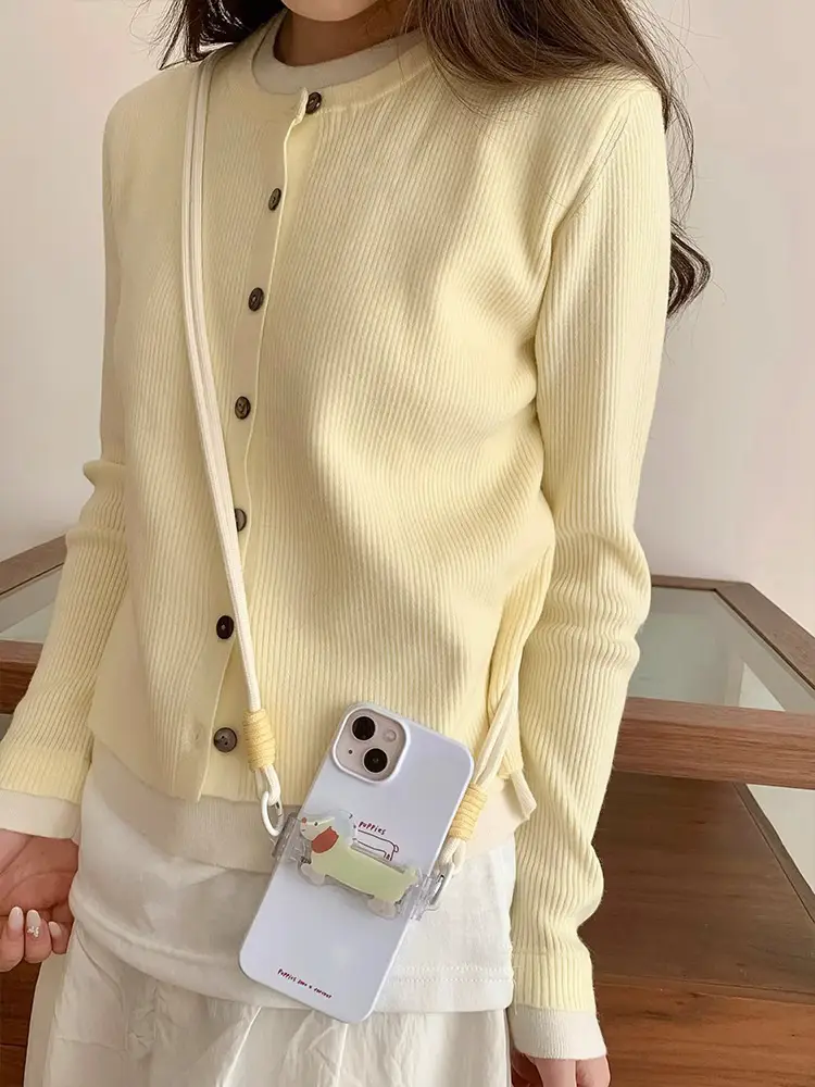 Travel Anti-Lost Mobile Phone Lanyard Cross-Body Strap Adjustable Anti-Fall Rope Leather Rope Necklace Pendant — feature 8