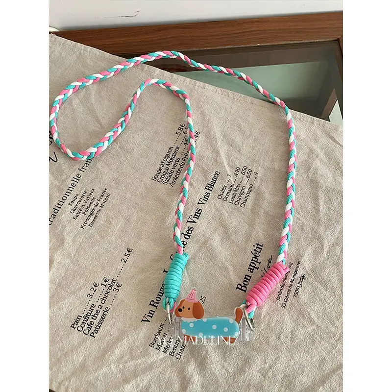 Travel Anti-Lost Mobile Phone Lanyard Cross-Body Strap Adjustable Anti-Fall Rope Leather Rope Necklace Pendant - Image 2