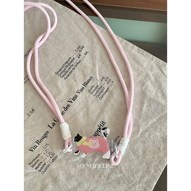 Travel Anti-Lost Mobile Phone Lanyard Cross-Body Strap Adjustable Anti-Fall Rope Leather Rope Necklace Pendant - Image 3
