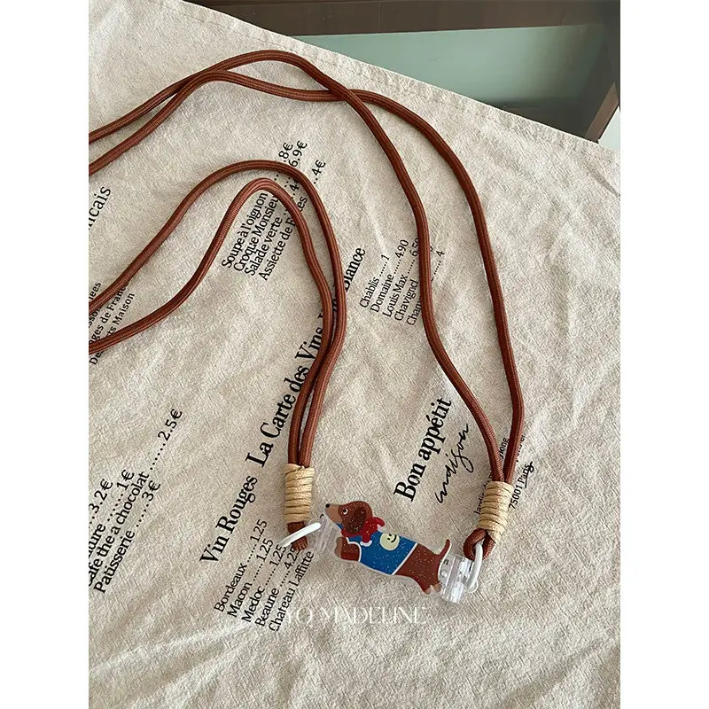 Travel Anti-Lost Mobile Phone Lanyard Cross-Body Strap Adjustable Anti-Fall Rope Leather Rope Necklace Pendant - Image 4