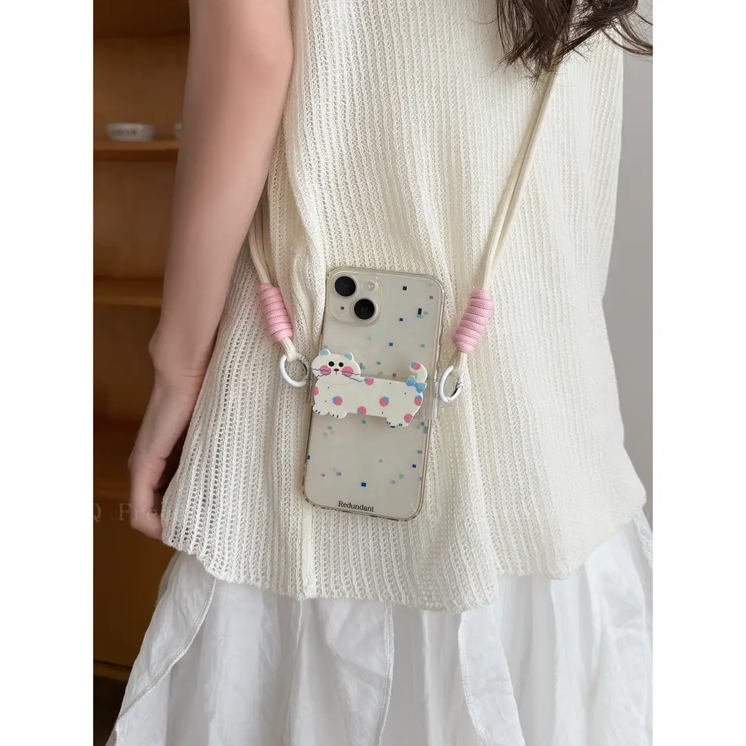 Travel Anti-Lost Mobile Phone Lanyard Cross-Body Strap Adjustable Anti-Fall Rope Leather Rope Necklace Pendant - Image 6