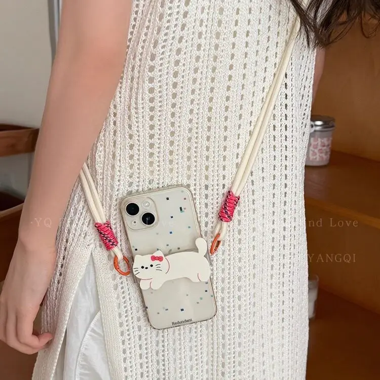 Travel Anti-Lost Mobile Phone Lanyard Cross-Body Strap Adjustable Anti-Fall Rope Leather Rope Necklace Pendant - Image 7